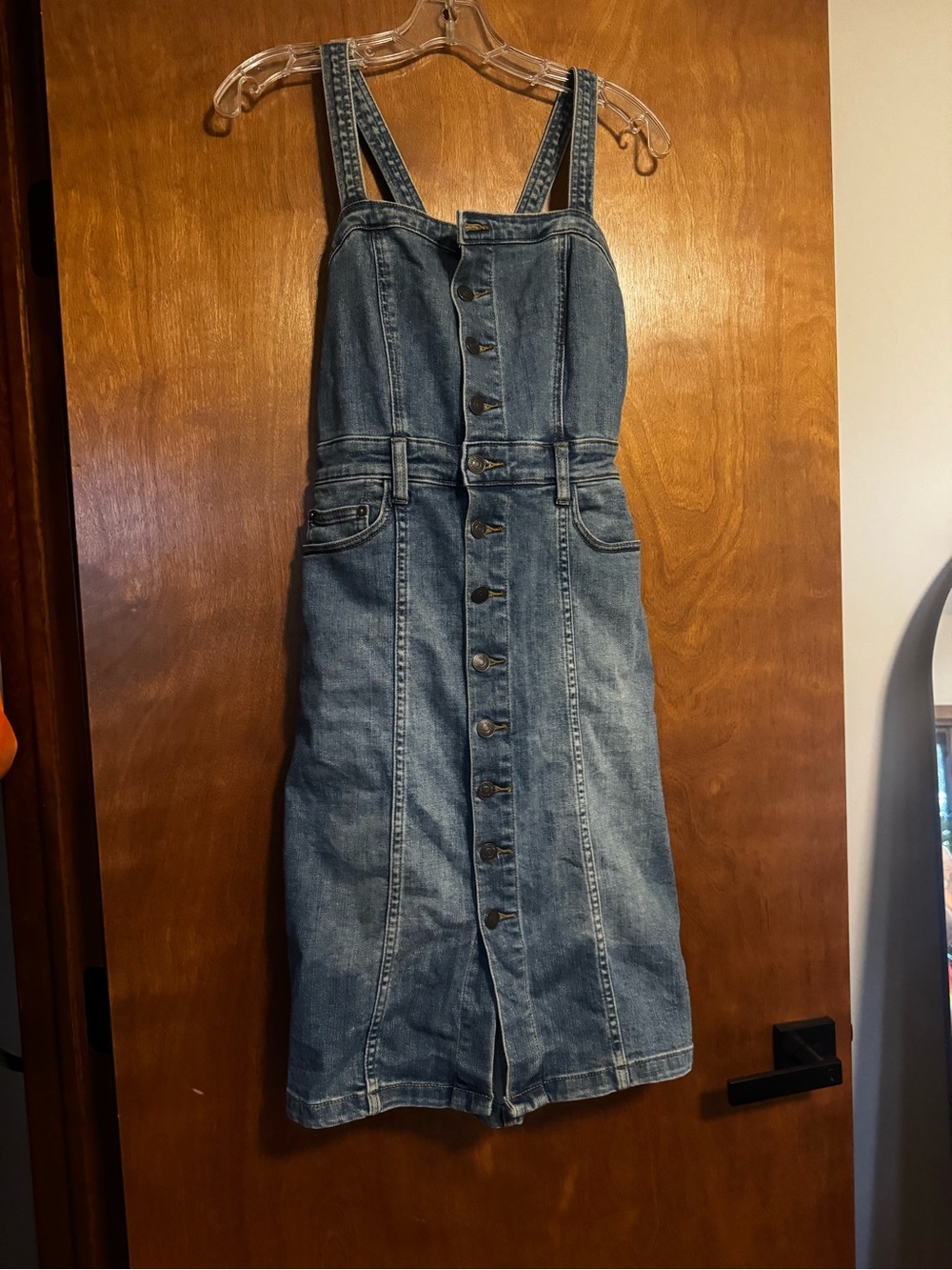 Free people denim jumper dress